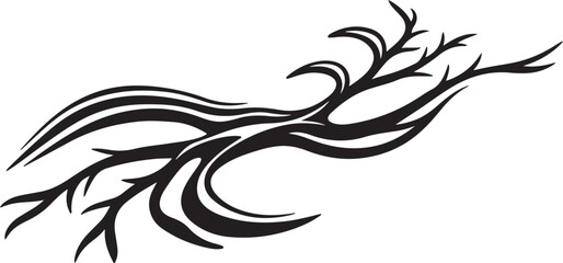 Fototapeta premium Tribal tattoo design of a black swirling branch pattern