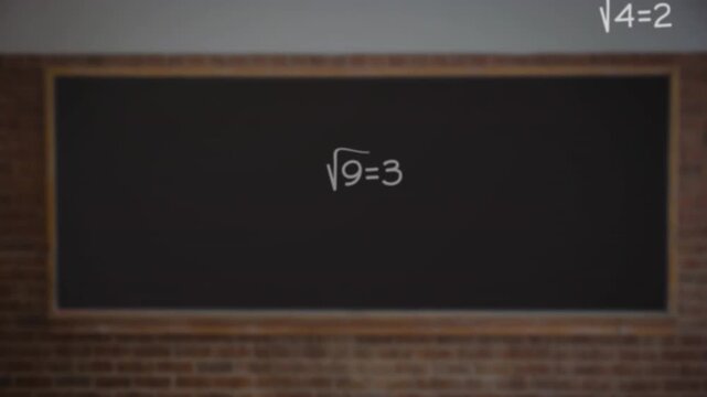 Animation of numbers and data processing over blackboard