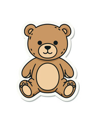 Obraz premium Cartoon teddy bear illustration isolated on white background