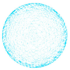 futuristic sci-fi dark armor sphere with blue neon glow. alien technology grenade or power reactor core game asset. 3d render of cyber shield generator isolated.