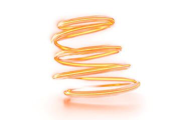 Naklejka premium Abstract glowing energy spring PNG with smooth spiral motion and luminous orange light