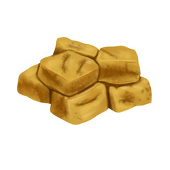 pile of tofu cube fried