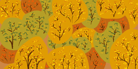 Hand Drawn Autumn Forest Illustration