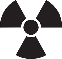 Radiation vector illustration for hazard tattoo or safety logo. Glyph pictograms of radiation warning symbol in black