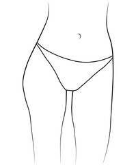 Woman legs swimsuit panties bikini hand drawing