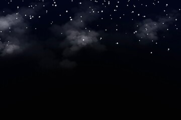 Dark Midnight Starry Sky with Subtle Gradient Sparkling Stars and Soft Cloud Background