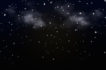 Dark Midnight Starry Sky with Subtle Gradient Sparkling Stars and Soft Cloud Background