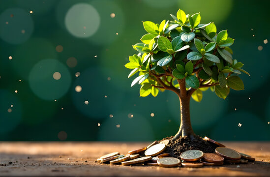 Investment Growth Money Tree in a Pot