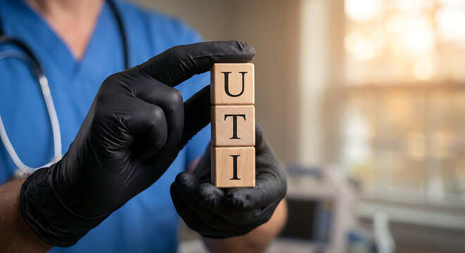 UTI Urinary Tract Infection Medical Concept. Modern diagnostics and treatment of urinary tract diseases. new