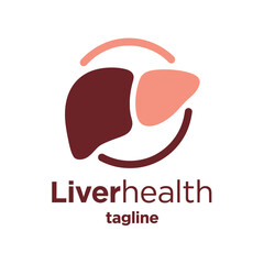 Obraz premium Minimalist of liver and tagline in maroon and light pink colors