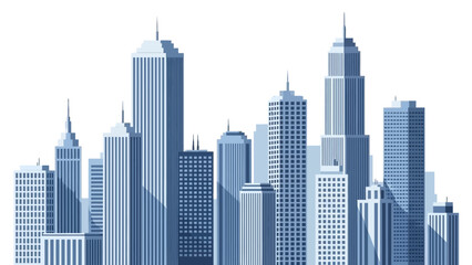Fototapeta premium City Skyline with Modern Skyscrapers Illustration.