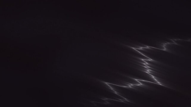 Lightning on black background. Electric lightning strike. White lightning bolt. Dark stormy night. Thunderstorm illustration. Vector lightning effect. Seamless pattern. Black background