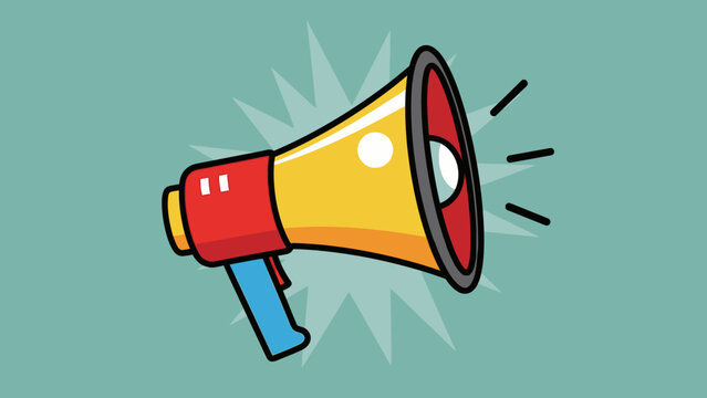 Colorful Megaphone Illustration with Loud Sound.