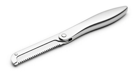 Obraz premium Closeup of a shiny metal crab cracker for seafood preparation and enjoyment at home