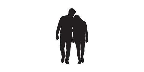 Romantic couple in various poses silhouettes collection set. Couple falling in love different poses isolated on white background silhouette set.,Couple holding hands, man and woman dating, vector 