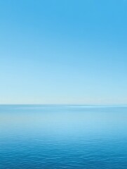 Obraz premium serene blue seas stretching towards the peaceful unblemished sky in a harmonious horizon view ideal for minimalist designs
