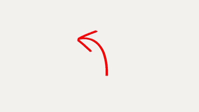 A single, large hand-drawn red arrow pointing down with a textured, chalk-like fill.
