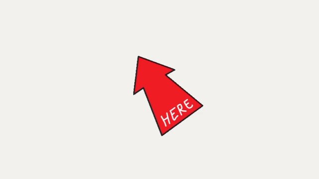 A single, large hand-drawn red arrow pointing down with a textured, chalk-like fill.
