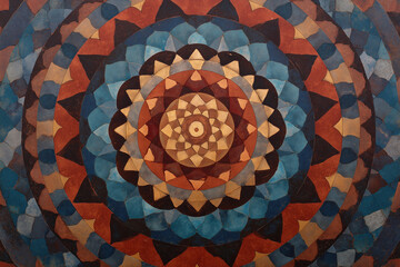 Design Vibrant Mosaic Art - Geometric with Multicolored Tiles Abstract