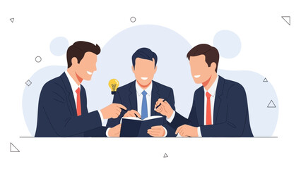 Fototapeta premium Business Meeting: Team Collaboration, Idea Generation, and Strategy Planning