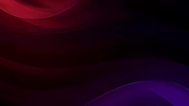 Abstract flowing red and purple gradient lines. Smooth wave motion background. Modern dark pattern with light dots.