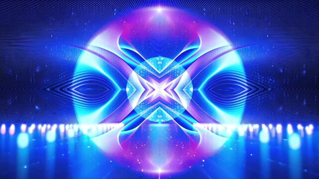 4K cinematic loop, digital holographic planes floating 3D space, planes tearing folding, forming pixelated sacred geometric patterns mandalas, glowing neon blue purple gold lights, abstract futuristic