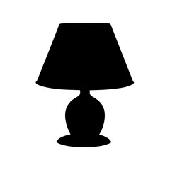 Fototapeta premium Modern Table Lamp Silhouette in Flat Design Style vector illustration