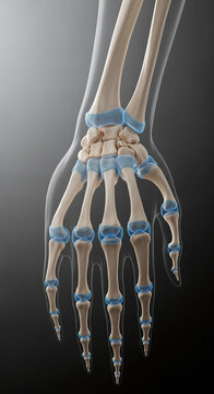 Human Handkeleton and Joints - Close-up Anatomical View