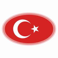Obraz premium Vibrant depiction of a red and white crescent with a five-pointed star symbolizing national identity with an emphasis on cultural and historical significance