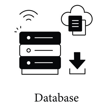 Database Icon Representing Structured Digital Data Storage And Management
