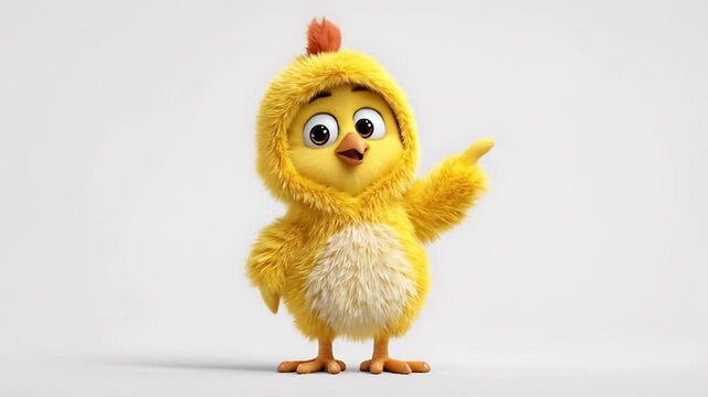 3d model of cartoon chicken character