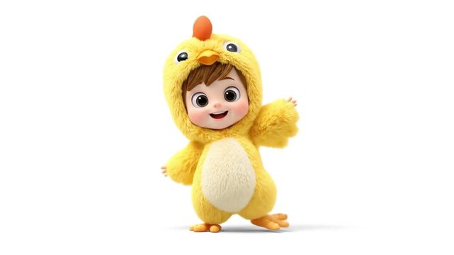 3d model of cartoon chicken character