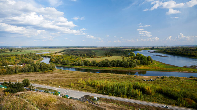 Russia. Yelabuga. Yelabuga settlement. View of the Kama River with Yelabuga Island