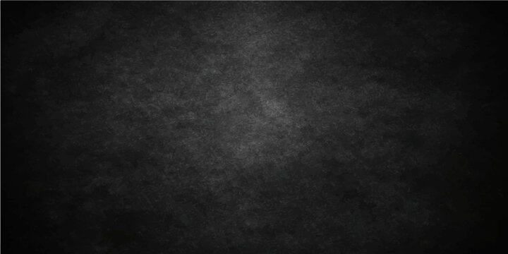 A dark and black grunge background featuring a vintage textured wall with a dirty concrete stone surface and an old gray paper pattern design for a blank backdrop