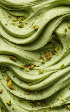 Pistachio Ice Cream Swirl Close Up
