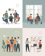 Diverse business team meeting presentation in conference room corporate office collaboration teamwork strategy planning discussion professional coworkers working together communication brainstorming f