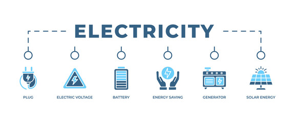 Electricity banner web icon vector illustration concept with icon