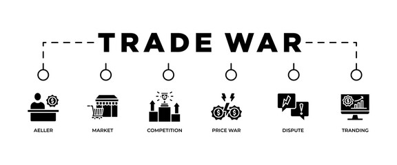 Trade war banner web icon vector illustration concept with icon