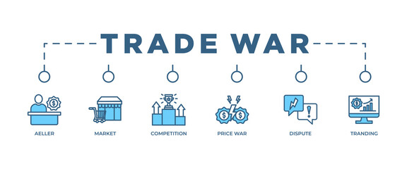 Trade war banner web icon vector illustration concept with icon