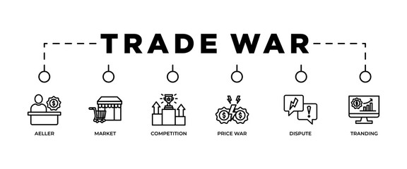 Trade war banner web icon vector illustration concept with icon