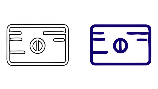 Minimalist Banknote Icon SHand Drawn Money and Cash Vector Illustration in Outline and Bold Line Styles