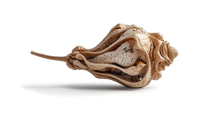 Obraz premium Abstract Organic Fabric Sculpture with Flowing Folds on Neutral Background