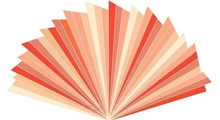Obraz premium Fanned out segments in shades of coral, pink, and beige creating a radiant abstract pattern