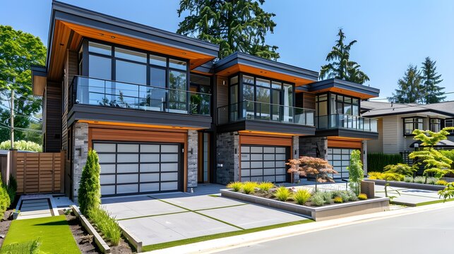 Modern Luxury Townhomes Exterior for Real Estate Marketing and Architecture Design