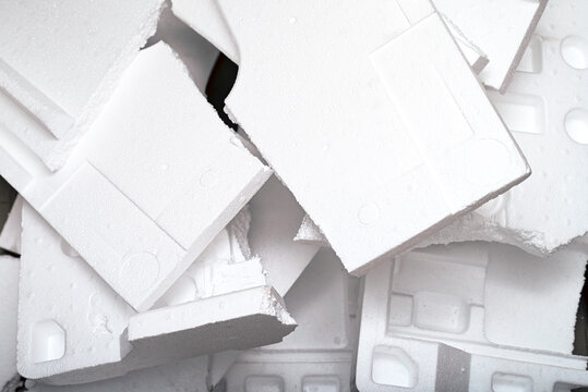 Brocken pieces of polystyrene or styrofoam as texture, background