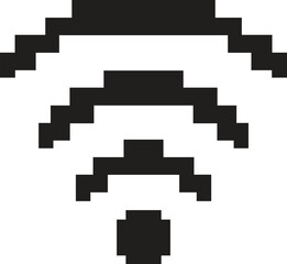 Pixel Art Wi-Fi Symbol Icon - Retro 8-Bit Wireless Internet Connection Signal Strength Vector Illustration
