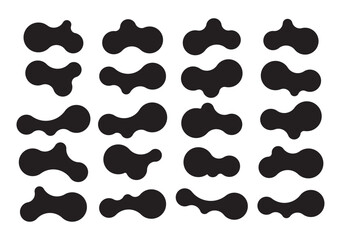 Set of abstract metaball shapes