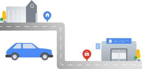 Home to Market Location Illustration