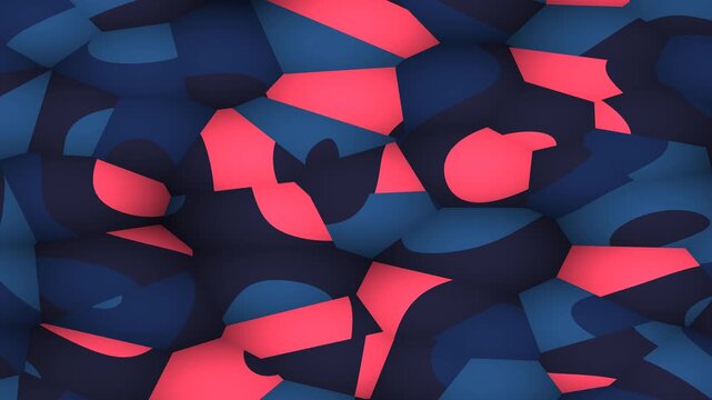 Abstract geometric pattern. Pink and blue shapes. Modern camouflage texture. Seamless background. Vector design element. Geometric abstraction. Colorful mosaic. Textured surface. Graphic