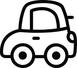 Small cute cartoon car with compact body and charming toy style design Vector illustration
